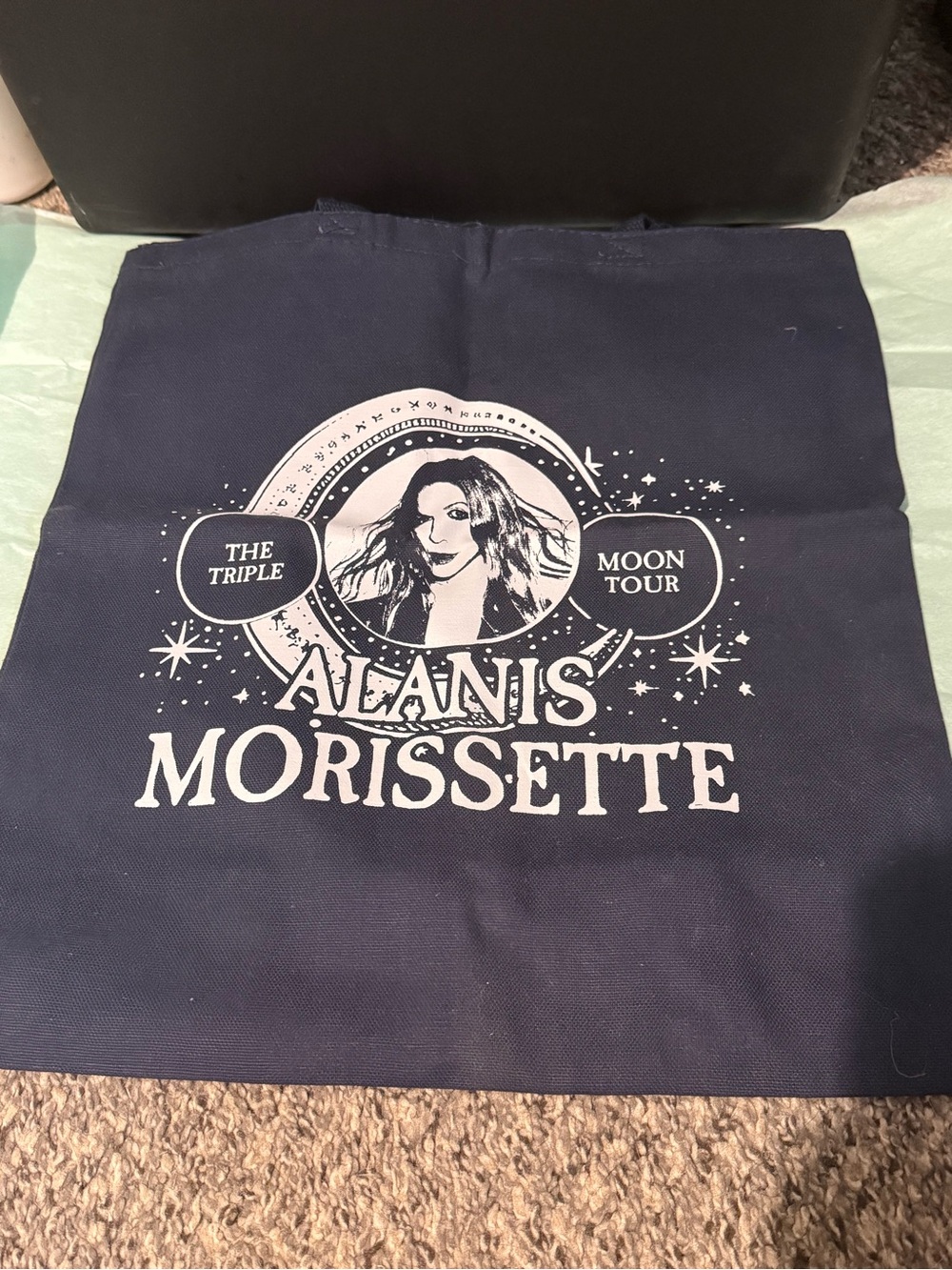 Alanis Morissette Triple Moon Tour Navy Tote Bag